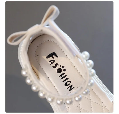Children's Sandals Summer Girls Princess Causal Bowtie Roman Sandals Fashion Sweet Kid Party Non-slip Open-toe Sandals Hook Loop