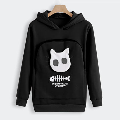 S-3XL Gatos Amantes de Moletom Canguru Cães Pet Pata Dropshipping Pulôveres Bolsa Carinho Peixe Bolso Canguru