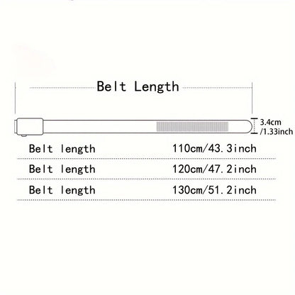 2pcs Men's Belt Outdoor Leisure Sports Belt Toothless Quick Release Automatic Buckle Quality Black Belt