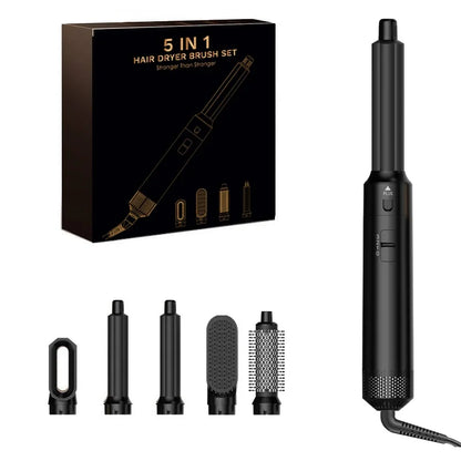 5 In 1 Professional Hair Dryer Hot Air Comb Brush With Curling Iron And Hair Straightener For Salon Quality Hair Styling