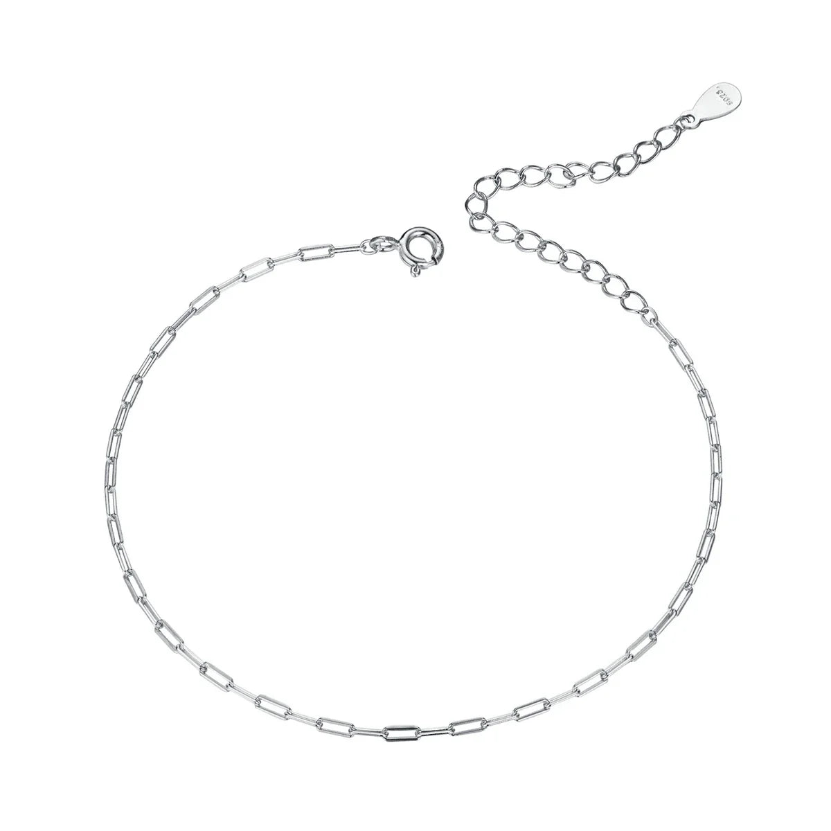 Real 925 Sterling Silver Simple Bracelet Gold Basic Cable Chain Hollow Link for Women Fashion Jewelry Two Colors SCB221