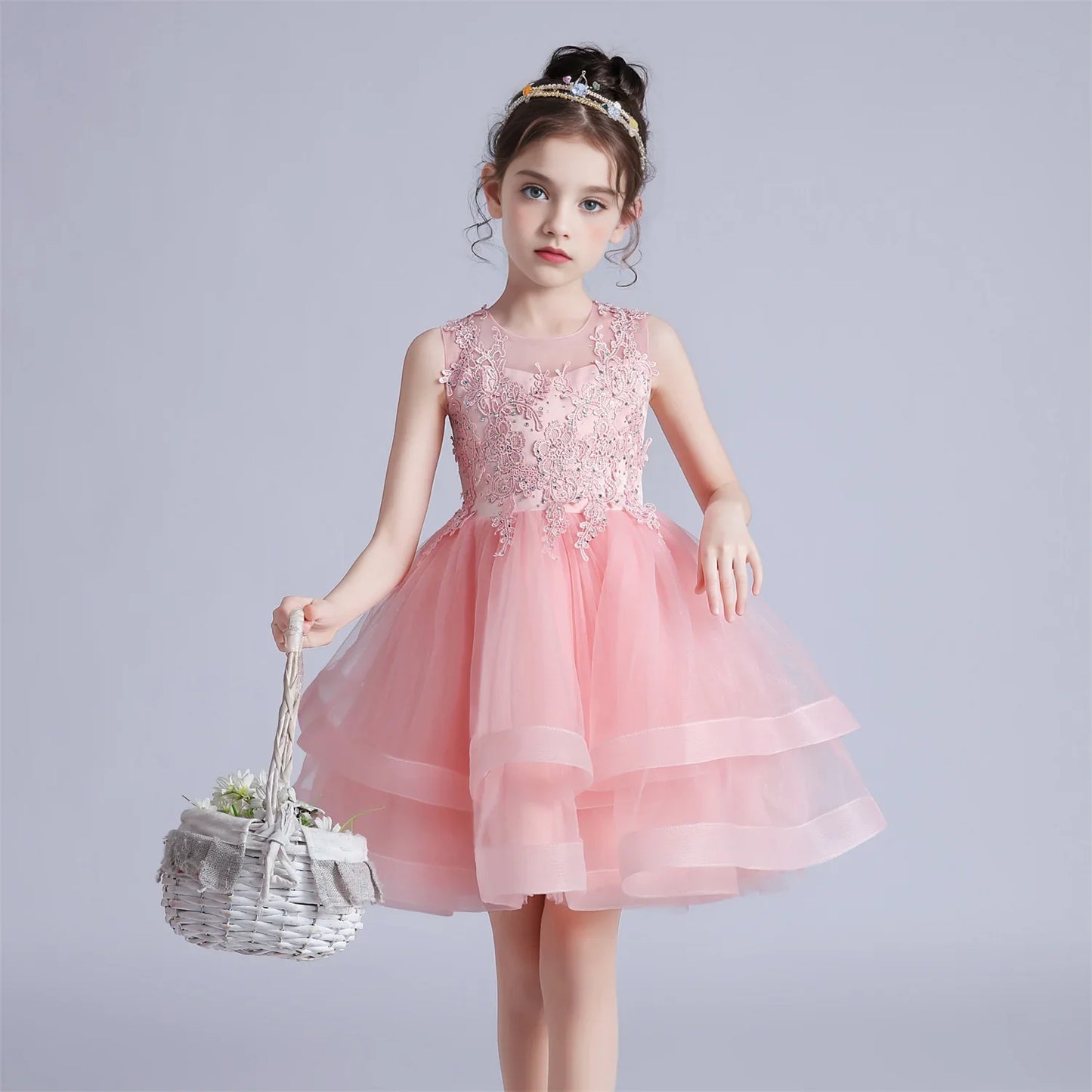 3-10 Years Baby Girls Princess Dress Summer Ball Gown Wedding Dress Piano Performance Costume Host Costume Children's Clothing