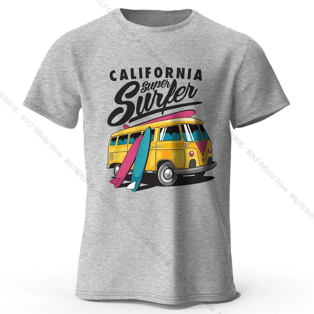 Surfer Sunrise Silhouette Printed Unisex Men Women T-Shirt Tees Tops 100% Cotton Ocean Wave Graphic Morning Ritual