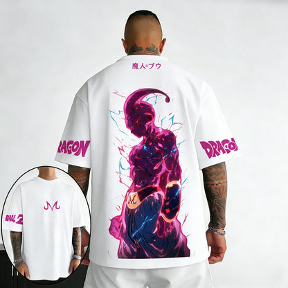 T-shirt Summer New Majin Buu Creative Printed Men's Harajuku Large Loose Casual Parent Child Top