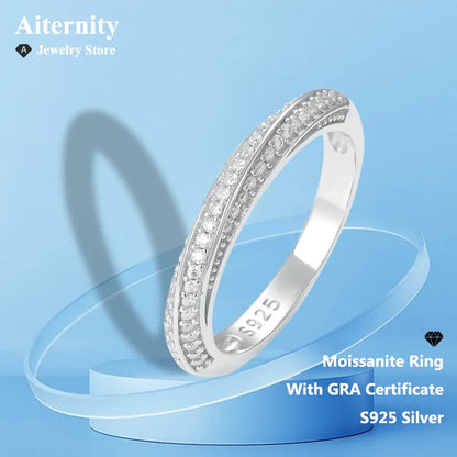 D VVS1 Moissanite Ring 925 Sterling Sliver With GRA Certificate Eternity Band Wedding Engagement Rings For Women And Men