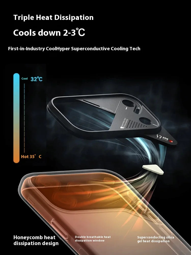 Magnetic Phone Case for iPhone 17 Pro/Pro Max Heat Dissipation Aluminum Alloy Thermal Case with Lens Protective Frame