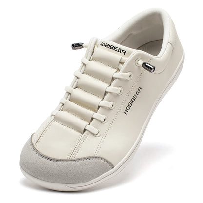 Unisex Barefoot Wide Toe Shoes Women Men Artificial Leather Minimalist Sneakers Adjustable Slip On Walking Shoes