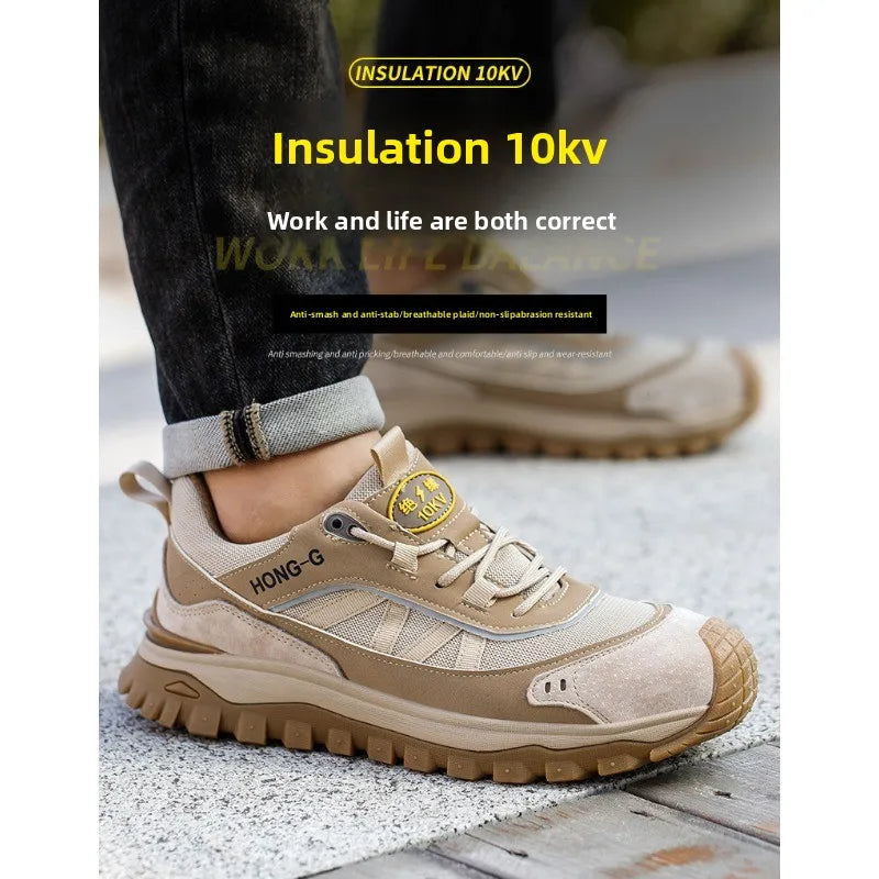 Lightweight Steel Toe Cap Shoes 10KV Anti Slip Comfortable Wear-Resistant Insulation Anti Smashing Piercing for Safety Workwear