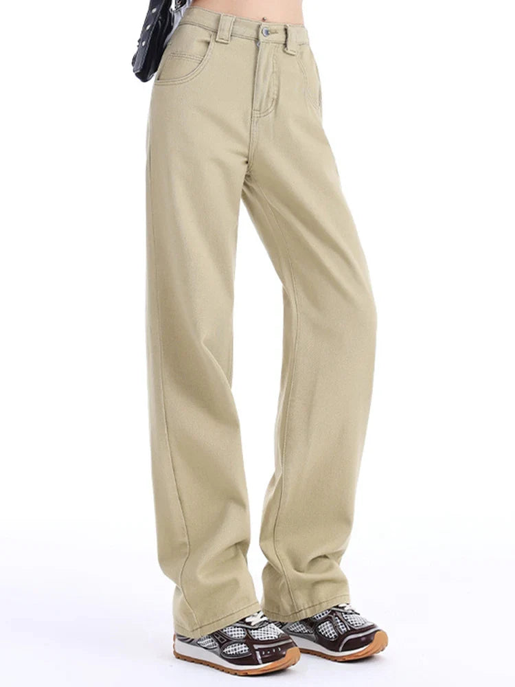 Women High Waist Jeans Female High Street Denim Pants