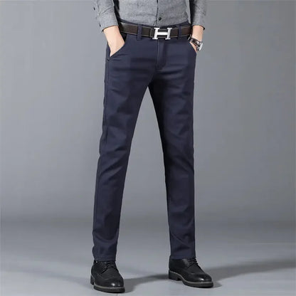 6 Color Men Slim Casual Pants New Classic Business Fashion Comfortable Stretch Cotton Elastic Straigh Trousers Male