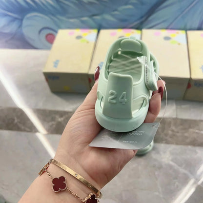 Boys Girls' Solid Color Casual Baotou Roman Sandals Baby Kids Jelly Beach Shoes Children's Soft Sole Non-slip Sandals SO125