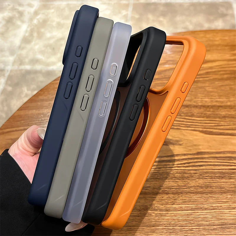 For Magsafe Metal Car Holder Ring Phone Case For iPhone 17 Pro Max 17 Air 16 15 Pro 14 13 12 11 Magnetic Bumper Back Cases Cover