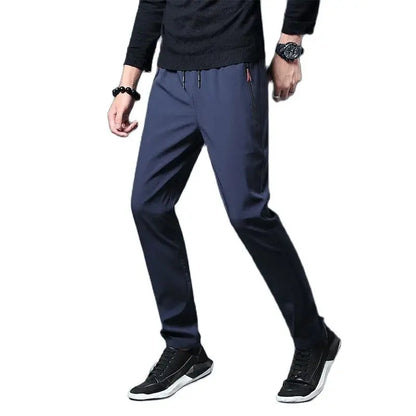 Men's Casual Pants Stretch Slim Fit Elastic Waist Jogger Korean Classic Blue Black Gray Male Brand Trousers Plus Size 4XL 5XL