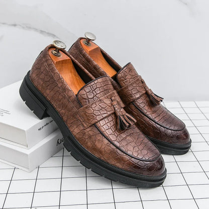 Formal Shoes For Men Fashion Casual Leather Loafers Male Slip On Business Leather Shoes Men's Dress Shoes Party Office Loafers