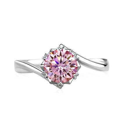 Black Pink Moissanite Women Rings S925 Sterling Silver Jewelry For Wedding Engagement Ring With Certified Women's Ring