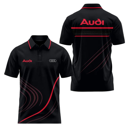 Short-Sleeved Polo Shirt 3D Printed 4S Fast Dry Sport Collar T-Shirt for Store Staff Fashionable