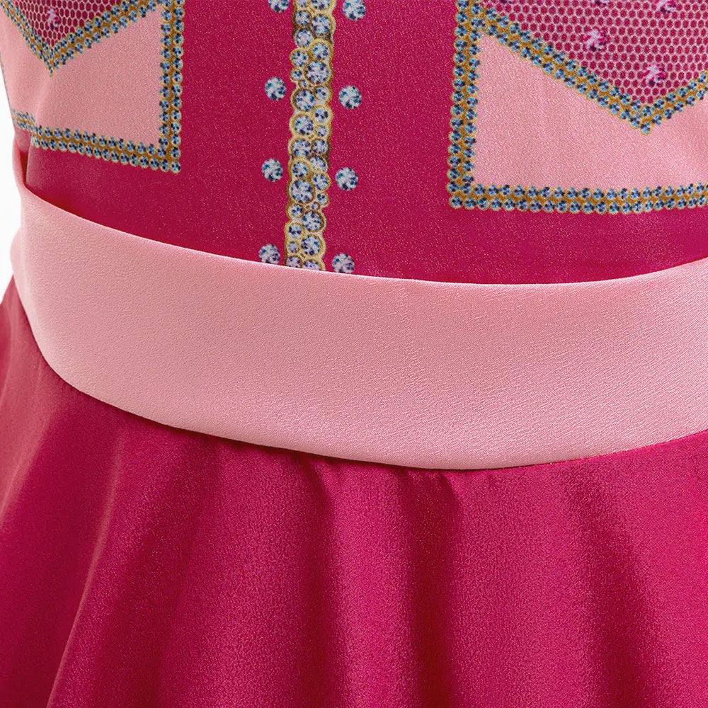 Vestido de Cosplay com Estampa de Cachorro de Desenho Animado Vestido de Menina Skye Princesa Vestidos de Desempenho para Festa de Aniversário Roupa de Carnaval de Halloween para Menina