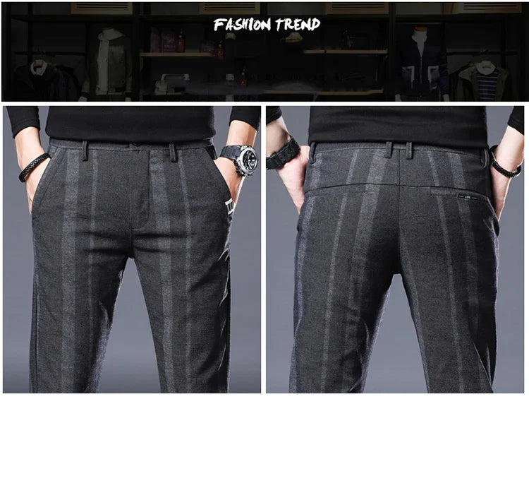 Business Casual Pants Men Slim Fit Fashionable Outdoor Elastic Breathable Sports Pants Formal Fashion Korean Clothes Trousers
