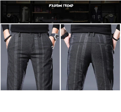 Business Casual Pants Men Slim Fit Fashionable Outdoor Elastic Breathable Sports Pants Formal Fashion Korean Clothes Trousers