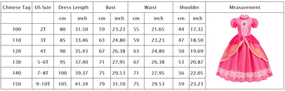 Pumber Bros Vedio Game Movie Cosplay Girl Peach Dress up Lace Ball Gown Princess Costume Kid Cute Halloween Clothing Frock 2-10Y