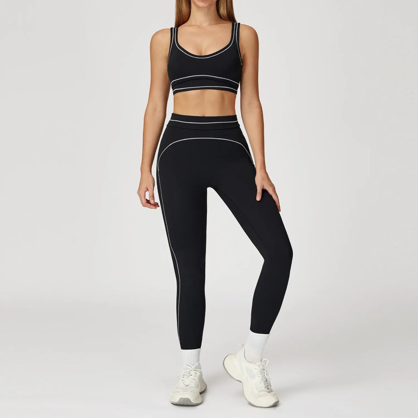 Nylon Yoga Set Women's Tracksuit Gym Push Up Set Woman 2 Pieces Leggings Sports Bra Breathable Sportwear Woman Clothes