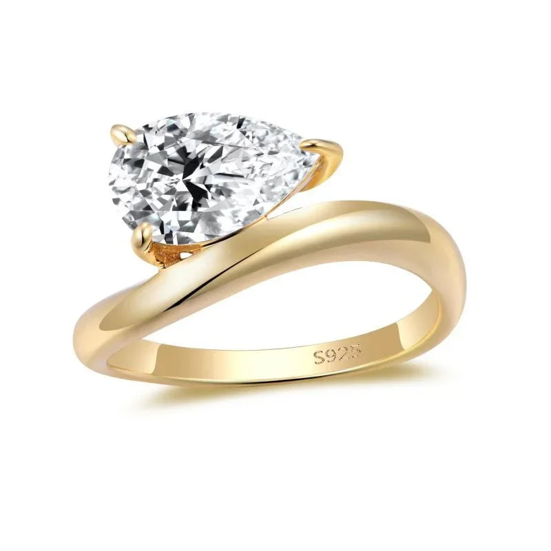 7*11MM 3Carat D Color Water Drop Moissanite Rings 18K Gold 100% 925 Sterling Silver Top Quality For Women Wedding Gifts