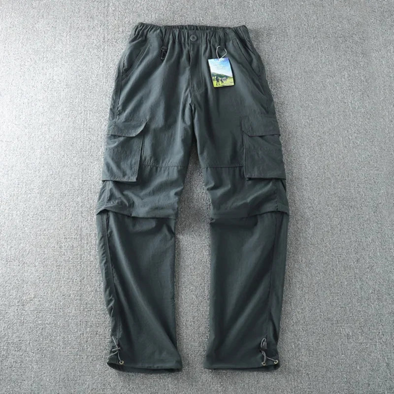 Men Quick-dry Outdoor Pants 2026 Spring Summer Thin Double-used Loose Pants Hiking Shorts Travel Climbing Fishing Trousers Women