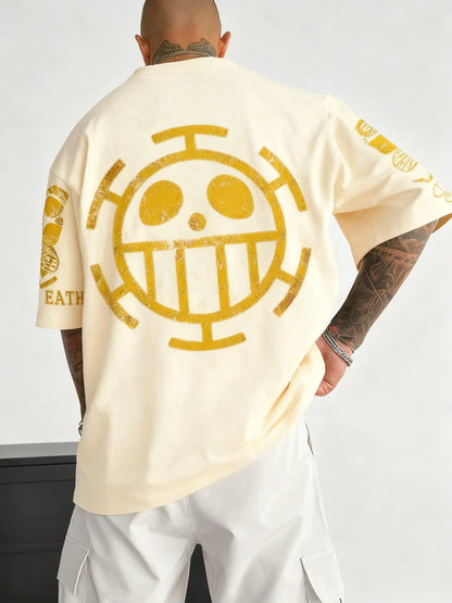 Plus Size T-shirt for Men and Women 2025 Summer New Anime Peripheral Harajuku Loose Casual Family Short Sleeved Top
