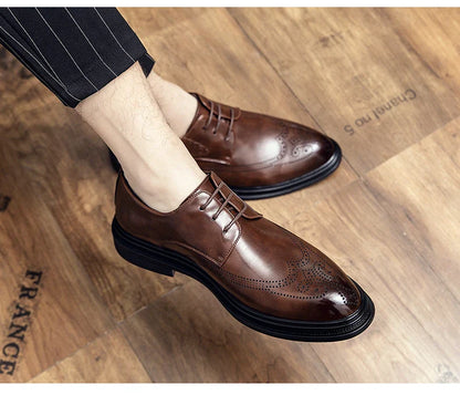 High Quality Mens Shoes 2026 New British Style High-End Leather Shoes Formal Business Wedding Groom Derby Shoes Hot Selling Shoe