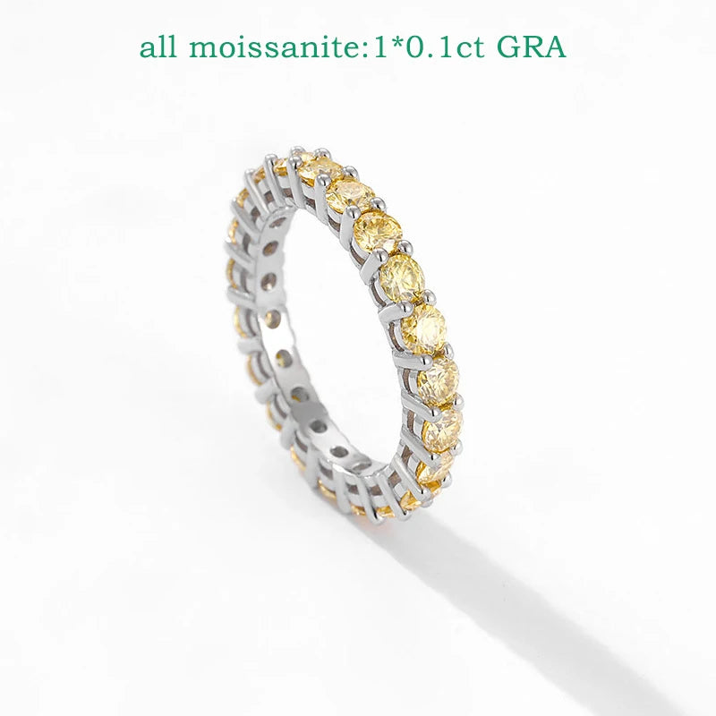 3mm Certified Moissanite Rings for Women Full Diamond Sparkling Bride Jewelry Wholesale 100% 925 Sterling Silver 9 Color
