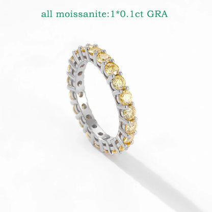 3mm Certified Moissanite Rings for Women Full Diamond Sparkling Bride Jewelry Wholesale 100% 925 Sterling Silver 9 Color