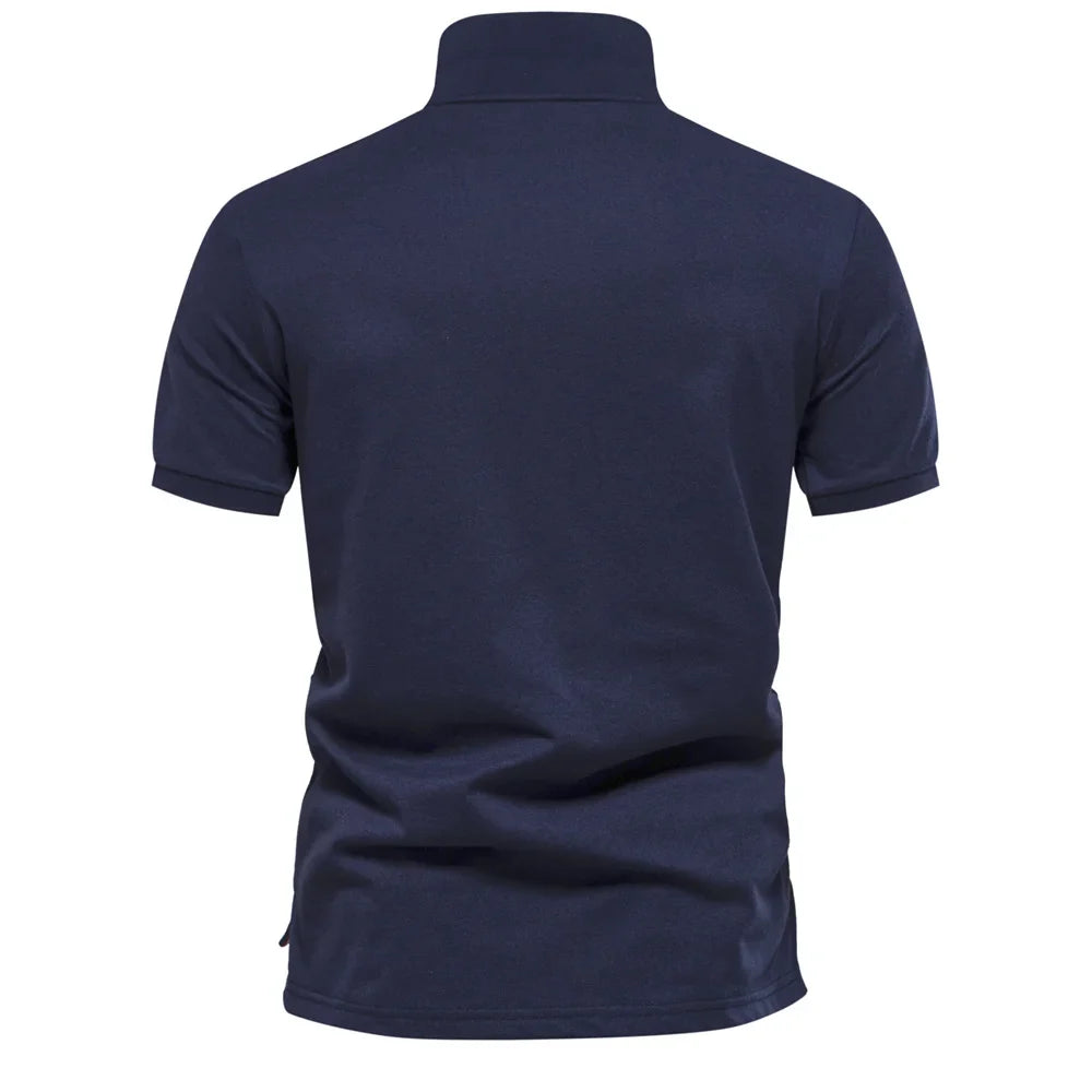 New Design Gradient Printed Cotton Blend Polo Shirts for Men Short Sleeve Summer Fashion Mens Polos