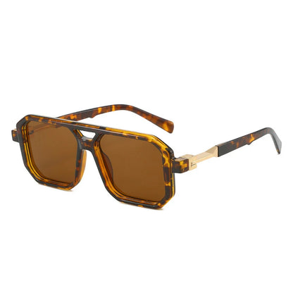 New Double Bridges Square Sunglasses Women Fashion Gradient Shades UV400 Retro Polygon Men Sun Glasses