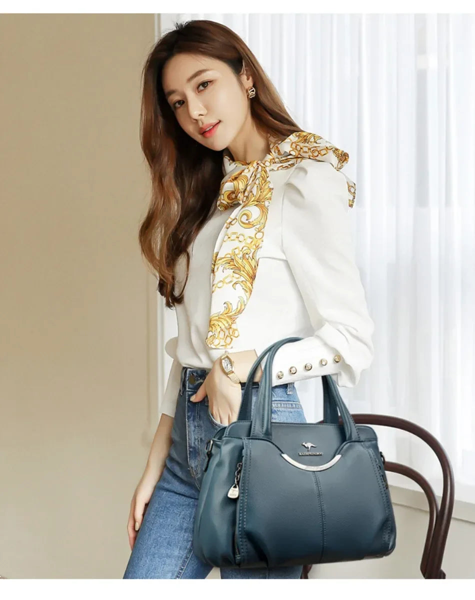 Luxury Purses and Handbags High Quality Soft Leather Shoulder Crossbody Bags for Women 2024 Elegant Tote Messenger Sac A Main