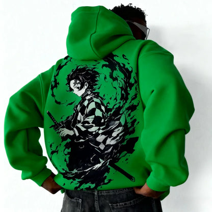 Demon Slayer Collaboration Pure Cotton Men's and Women's Hoodie for Spring and Summer  New Item Street Casual Loose Top