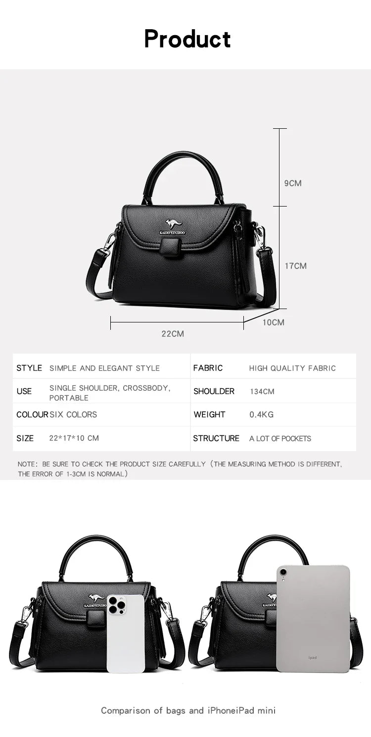 Authentic High Quality Soft Leather Luxury New Designer Fashion Casual Women's Shoulder Bag Handbag Crossbody Bags for Women2024