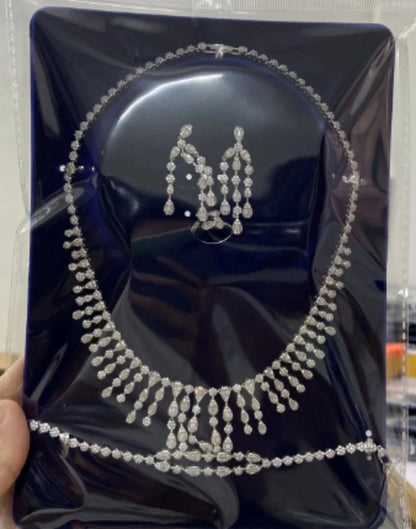 Cubic Zirconia Bridal Wedding Jewelry Set Bridal 4-piece Set Women's Jewelry Set Jewelry Brand Reproduction