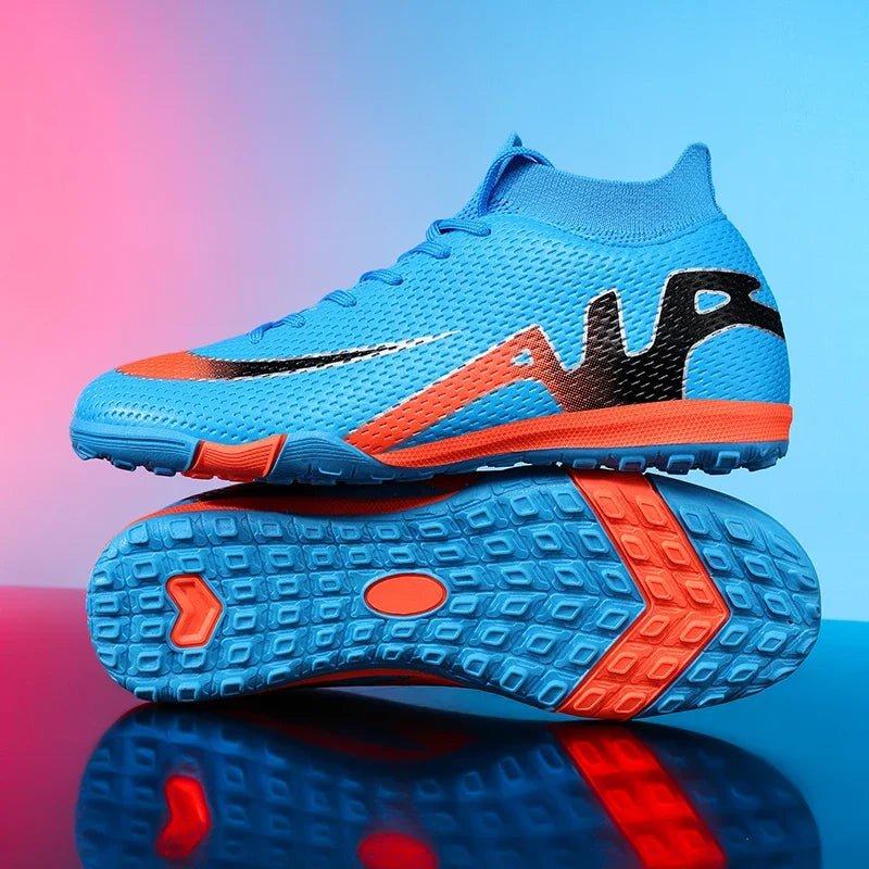 New Men Football Boots Cleats High-top Sneakers High-quality Non-Slip Indoor Soccer Shoes Futsal Grass Match Hot-selling Outdoor
