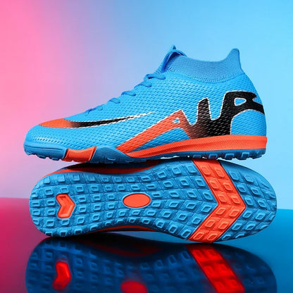 New Men Football Boots Cleats High-top Sneakers High-quality Non-Slip Indoor Soccer Shoes Futsal Grass Match Hot-selling Outdoor