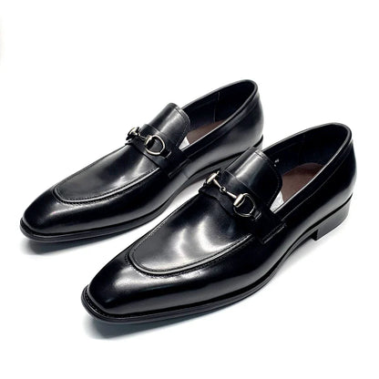 European Classic Mens Wedding Dress Shoes Genuine Leather Horsebit Loafer Shoes Green Casual Business Party Formal Shoes for Men