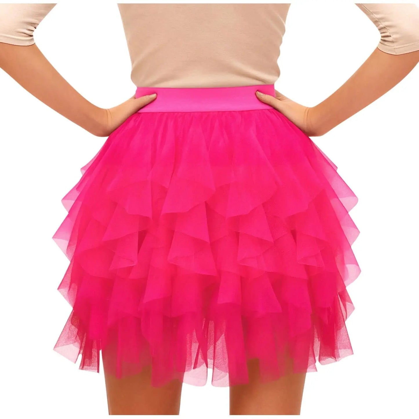 Women's Tulle Tutu Skirt Fashion Solid Color High Waist Mesh Skirt A-line Puff Skirt Cute Cake Skirt Cute Ballet Ball Half Skirt