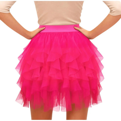 Women's Tulle Tutu Skirt Fashion Solid Color High Waist Mesh Skirt A-line Puff Skirt Cute Cake Skirt Cute Ballet Ball Half Skirt