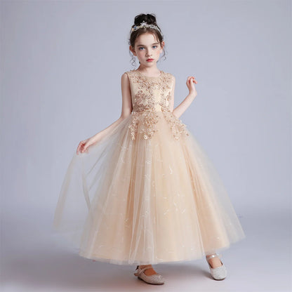 Kids Dresses For Girls Lace Dress Gown Princess Clothes Children Formal Evening Party Flower Girls Wedding Vestidois