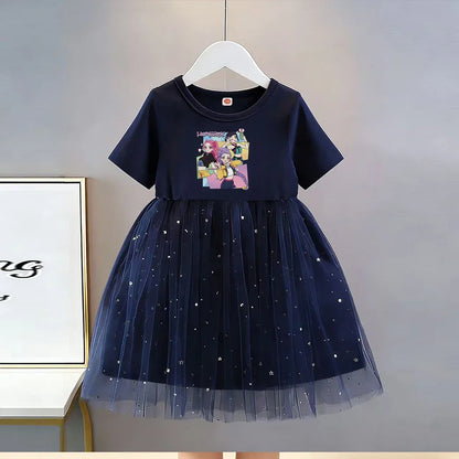 Summer New Girls Short-sleeved Dresses Kids Elegant Princess Dress Dress Baby Princess Girls Dress Children Birthday Party Dress