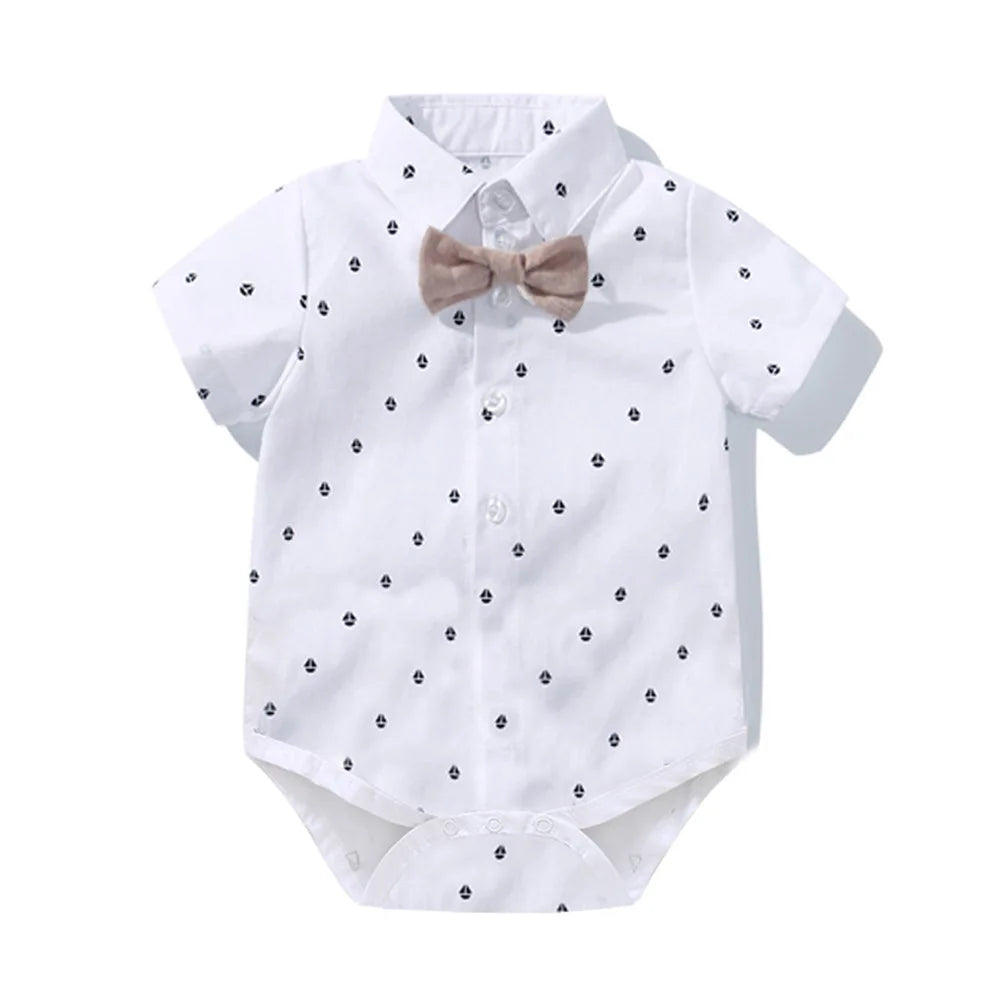 Kid Boy Formal Birthday Outfit Suit Toddler Gentleman Wedding Striped Vest Shirt 1-6 Years Baby Pants Boys Ceremony Outerwear