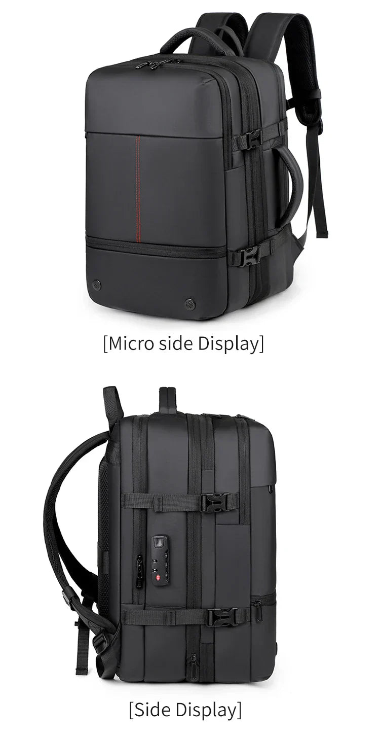 Men's Backpack with Expandable Vacuum Compression, Large Capacity, Dry and Wet Separation, Multifunctional Business Backpack for Short Business Trips