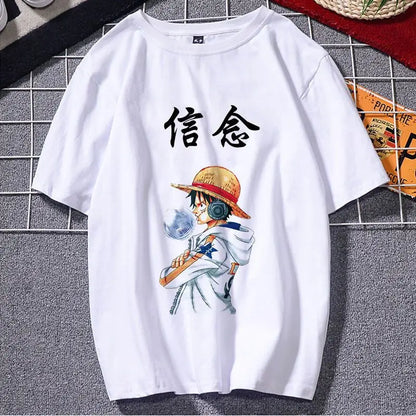 ONE T-shirt Luffy Sauron Tide Brand Peripheral Clothes Men's and Women's Summer Loose Short-sleeved Sports and Leisure Top PIECE