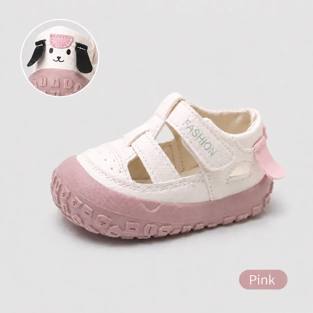 PU Leather Summer Sandals For Children Cute Dog Boy's Girl's Sandals Anti-slippery Ergonomics Barefoot Sandals For Children