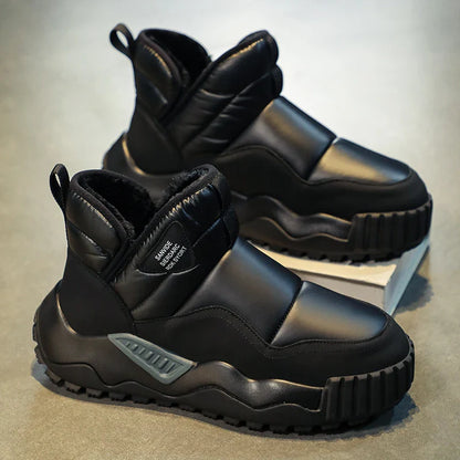 Winter shoes men's high top plush warm cotton shoes, high-quality and fashionable cold resistant outdoor cotton boots snow boots