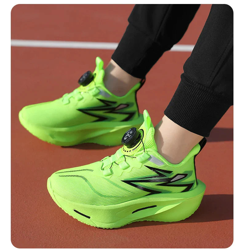 Children‘s Basketball Shoes Non-slip Breathable Sports Training Shoes Outdoor Lace-up Boys Girls Knit Jogging Shoes Gym Sneakers